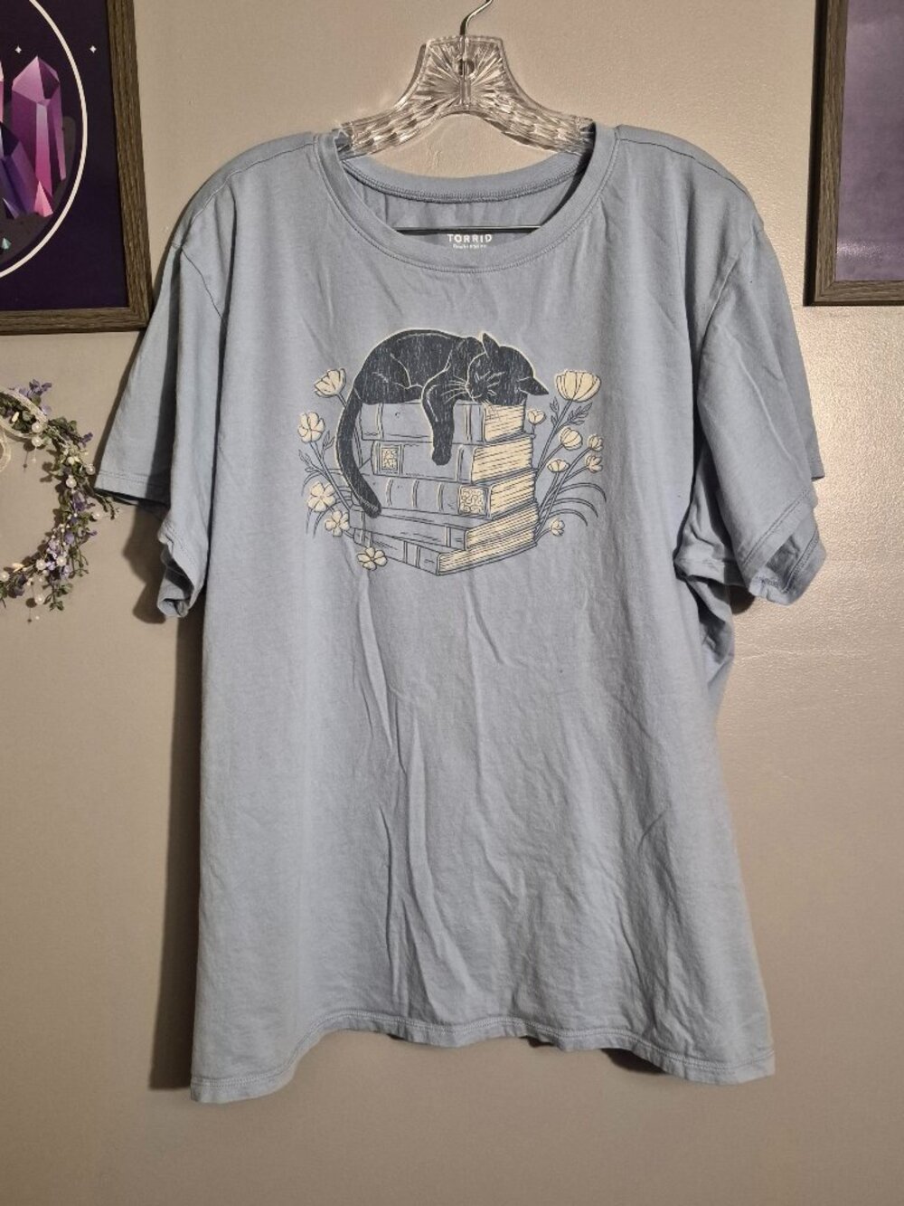 Cat and Books T-Shirt